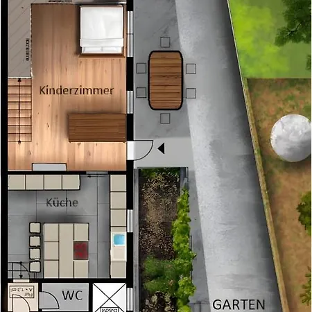 Semesterbostad Loft House 170qm, Central, Own Garden, Parking Lot Offenbach am Main